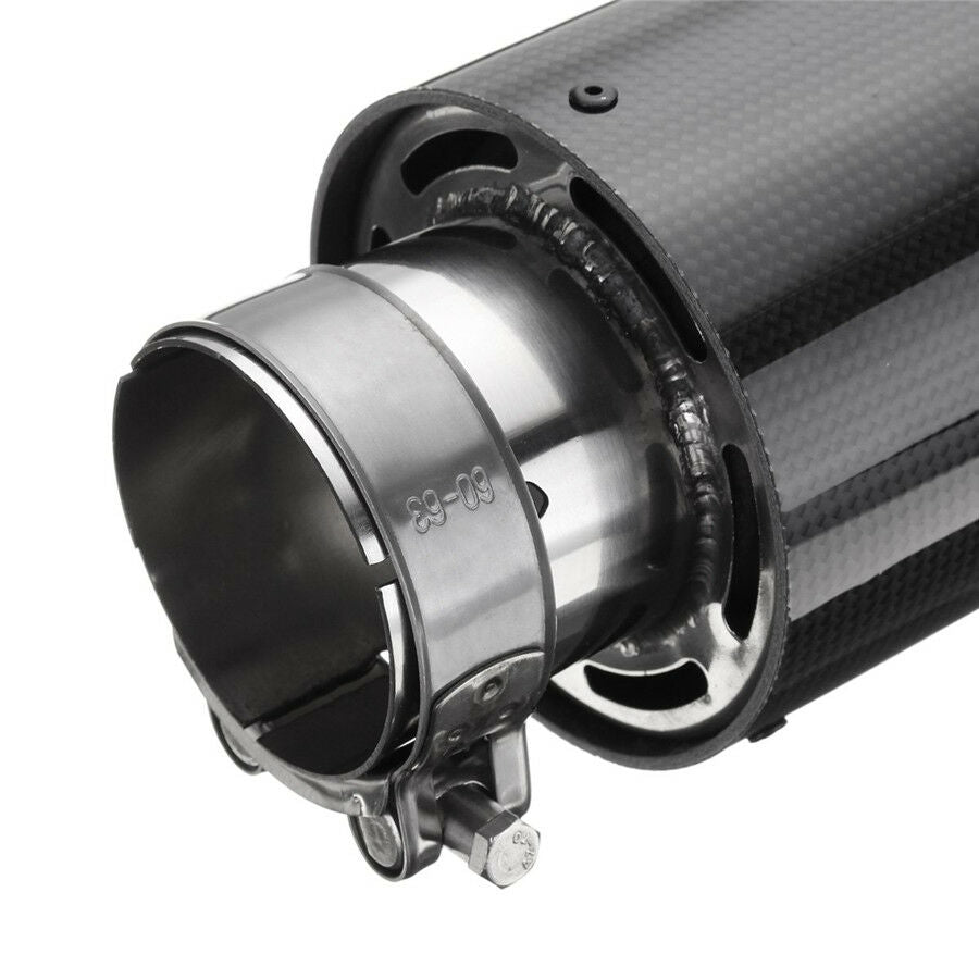 3" 76mm Inlet Real Carbon Fiber Stainless Steel Car SUV Exhaust Muffler Pipe Tip