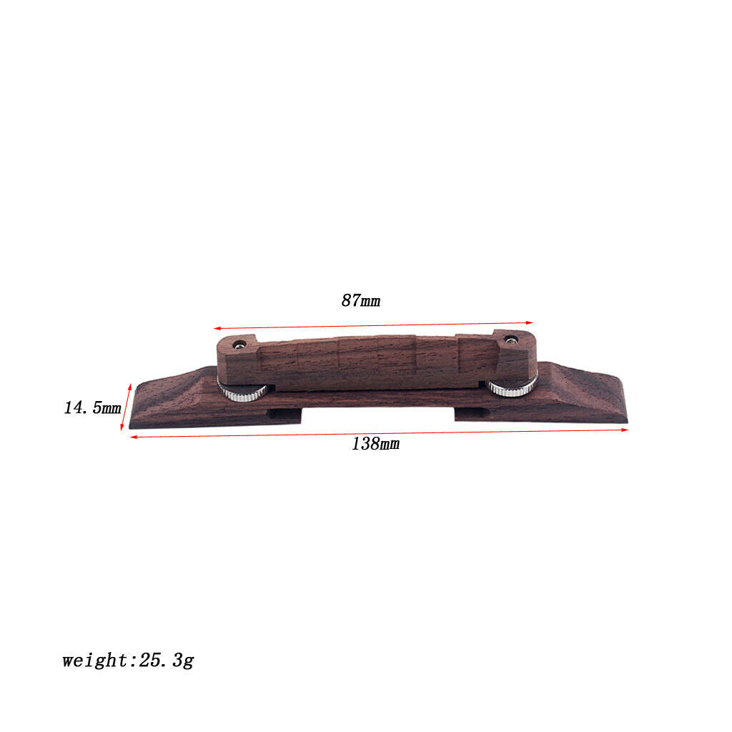 Archtop Jazz Guitar Bridge with Carved Select Saddle, Rosewood