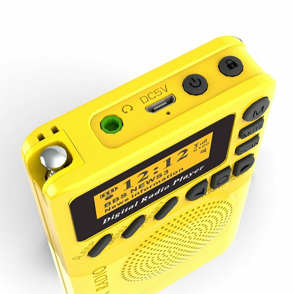 P9 Portable Mini Digital DAB/DAB + FM Radio Mp3 Player Supporting SD Card Yellow