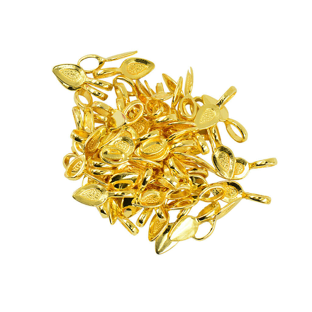 100pcs Spoon Glue on Bail Earring Dangle Glass Tile DIY Pendant Connector