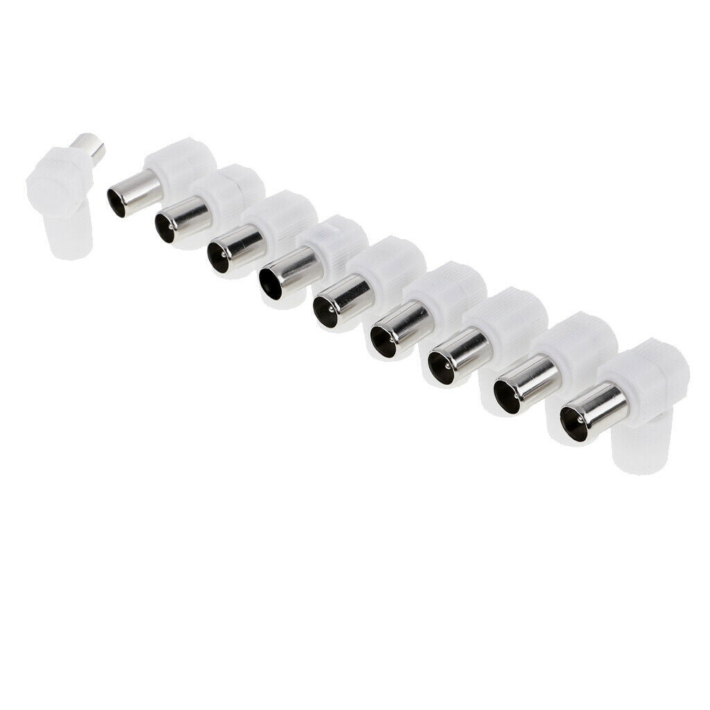 10 Pieces Right Angle RF Male Connector For Coaxial Cable TV Antenna