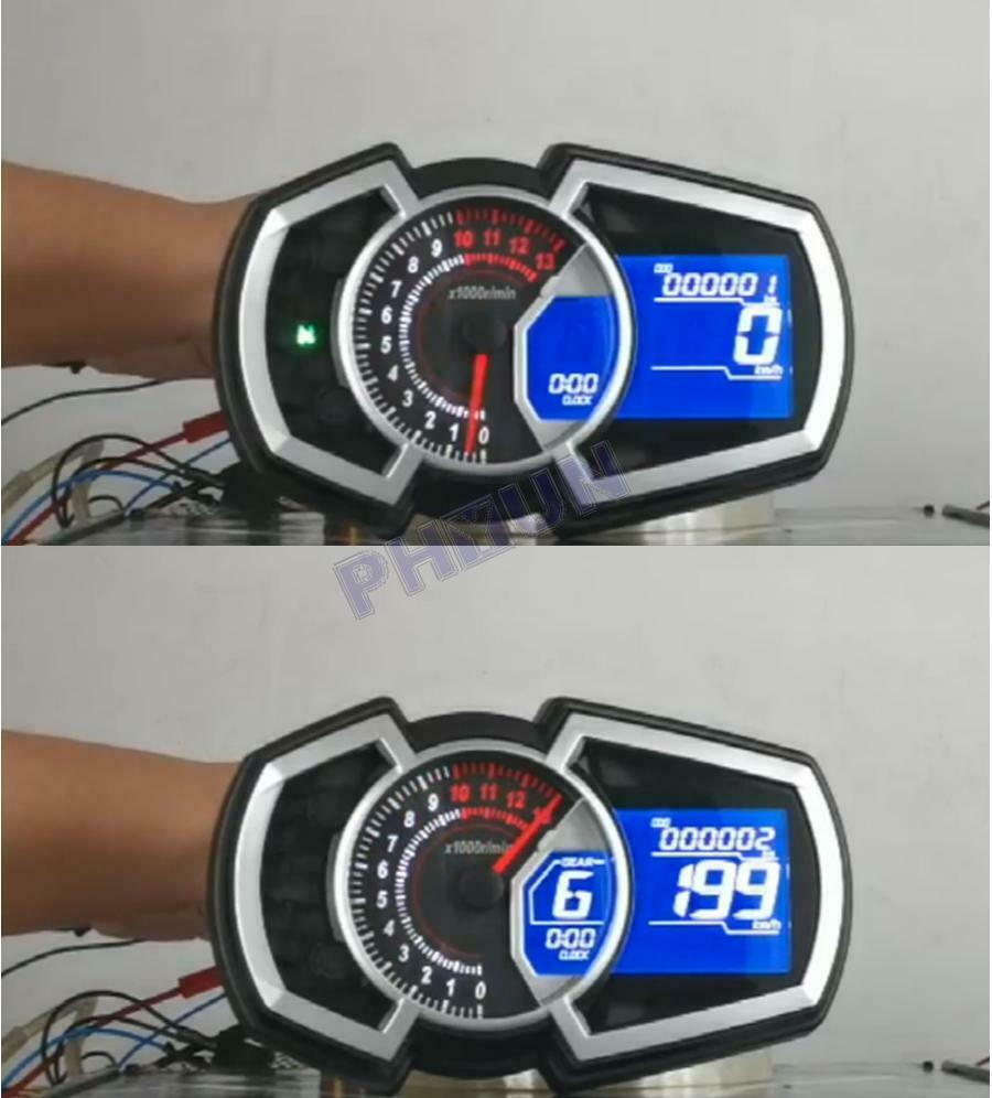 Motorcycle Multifunctional Meter Speedometer Tachometer Fuel Level Display Gauge