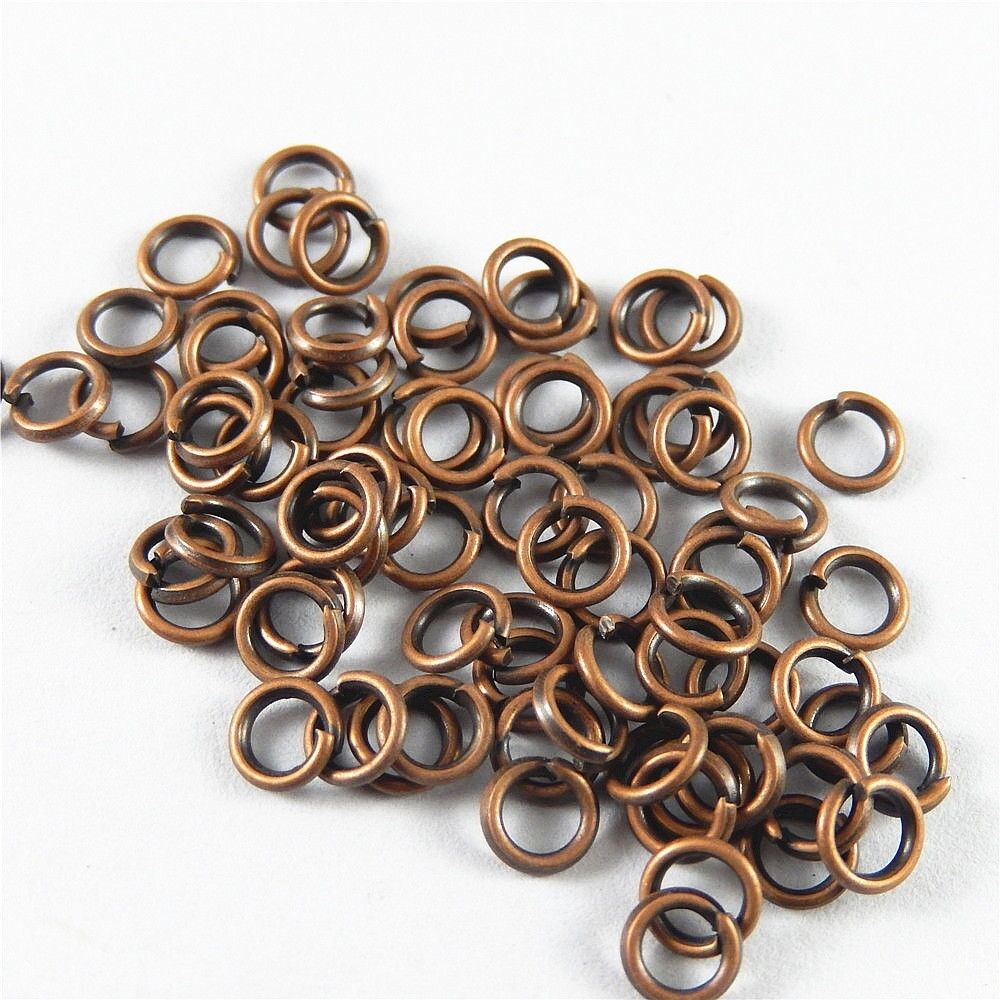 500 pcs Retro Copper Red Jump Rings Alloy For DIY Crafting Jewelry Making 9x1mm