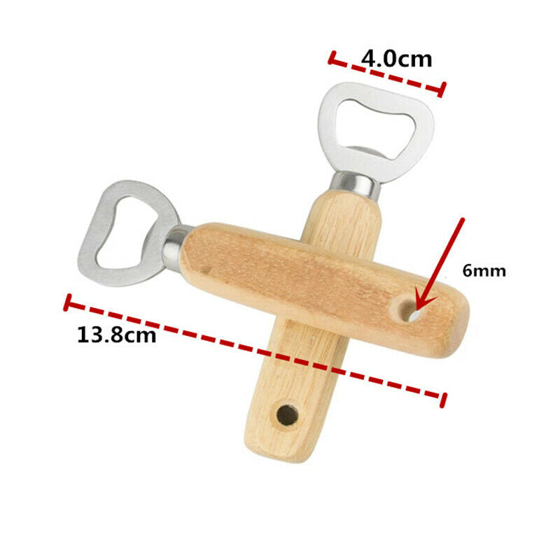 Rubber Wood Hand-held Bottle Opener Wine Beer Glass Bottle Cap Bottle Ope JY Kt