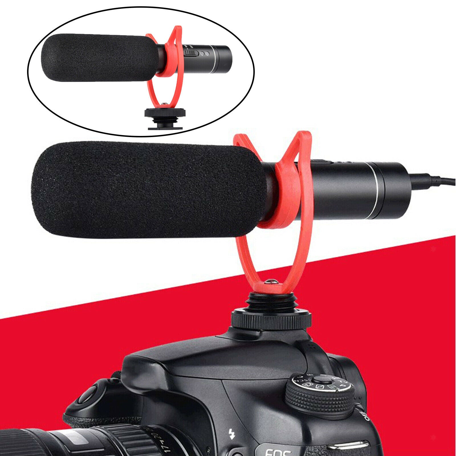 Shotgun Microphone Video Mic Set Windproof Cotton for Camera Laptop Desktop
