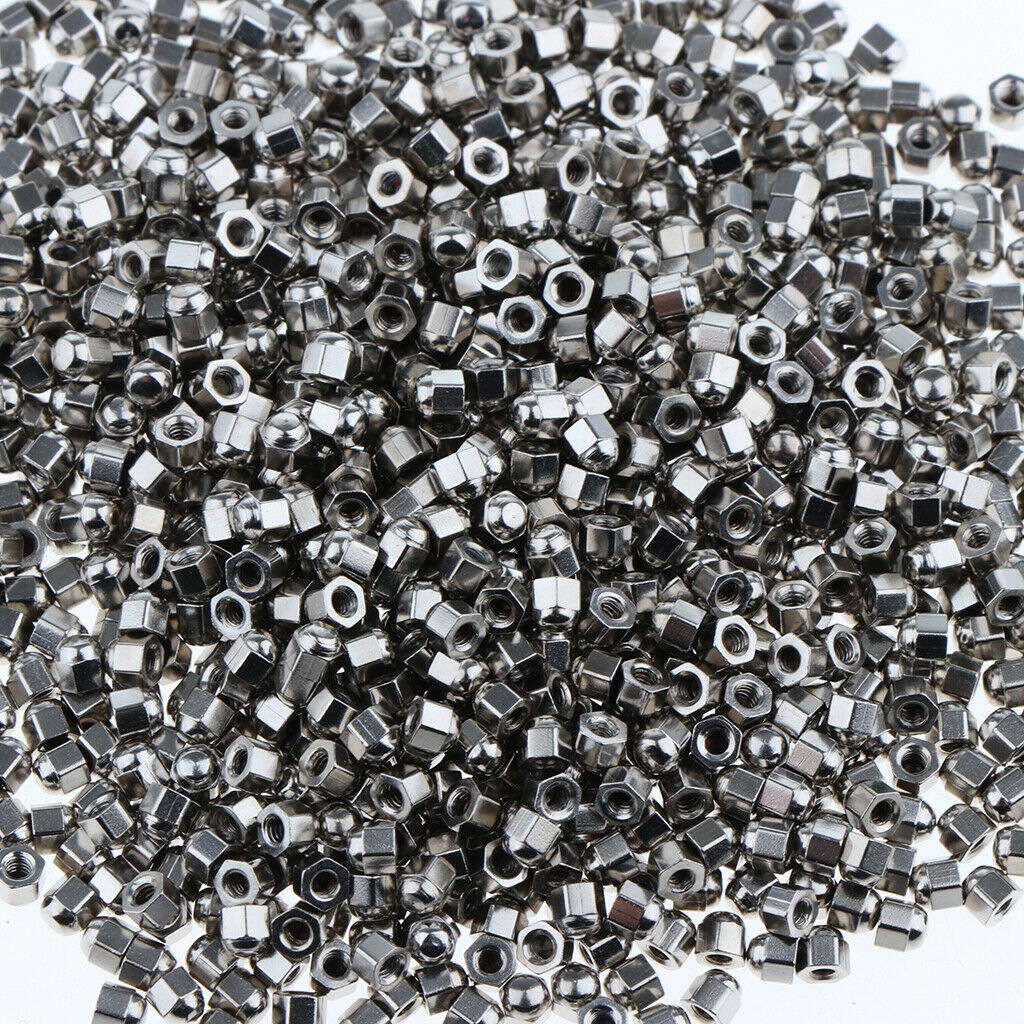1000x Dome Head Acorn   Capped Hex Nut 1.4mm for Watch Eyeglass Repairing