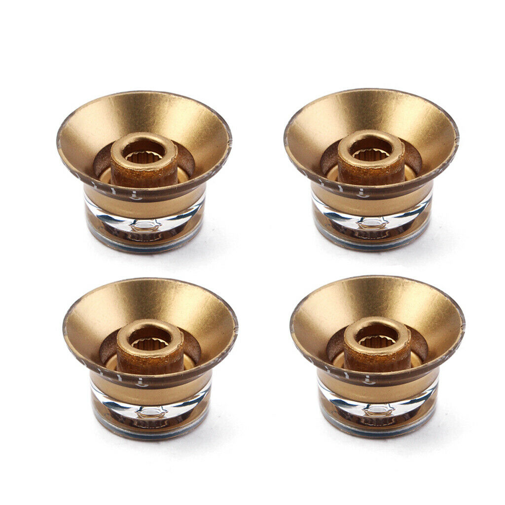 4 Pcs of Set Volume Tone Control Knobs for   Guitar Lovers Golden