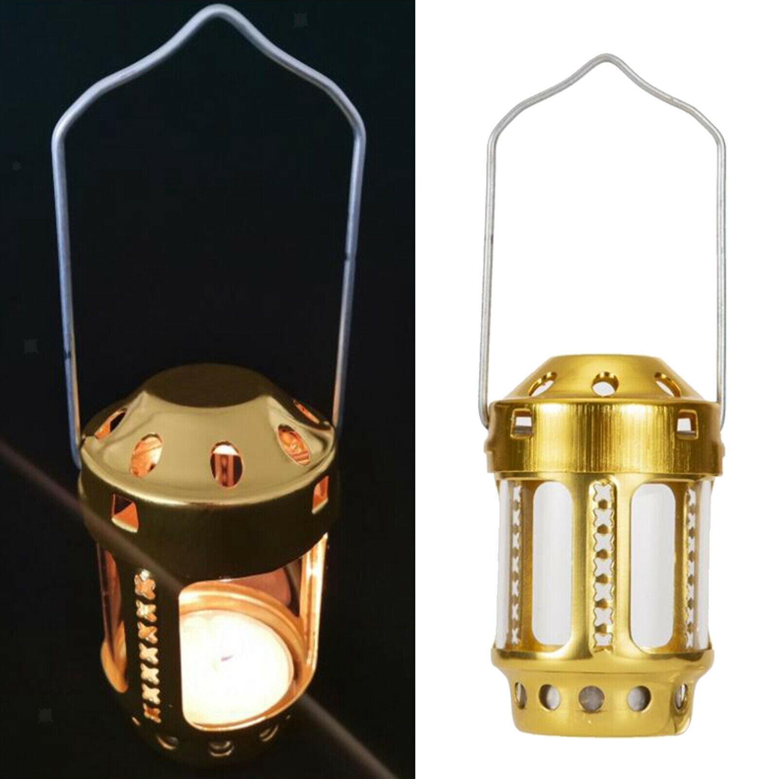 Metal Tealight Holder Windproof Hanging Lantern Decoration Events Light Carrying