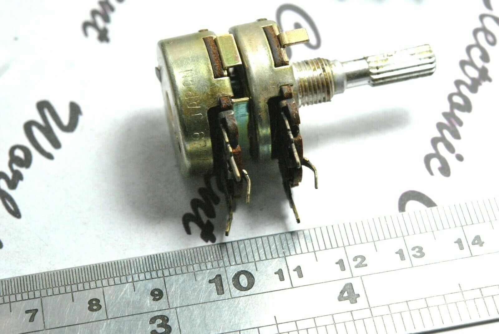 1pcs - NOBLE 100K-B Balance Dual Potentiometer Knurled - JAPAN