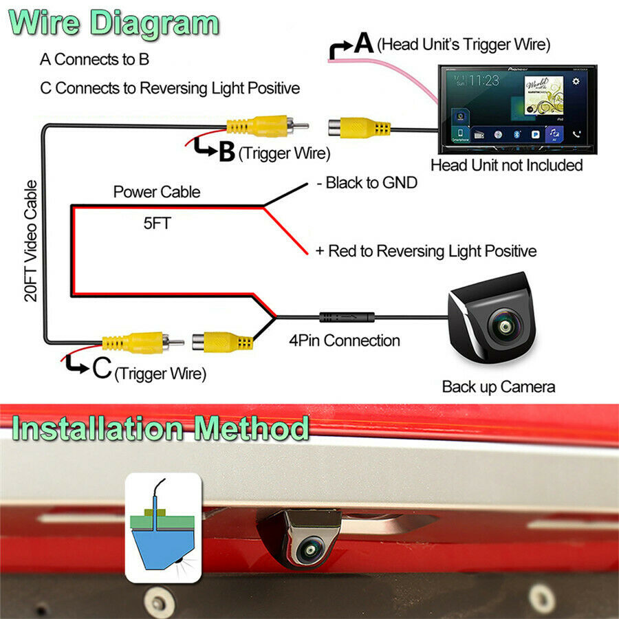 Waterproof AHD 1280x720P Car Rear View Reverse Backup Camera Parking Assistance