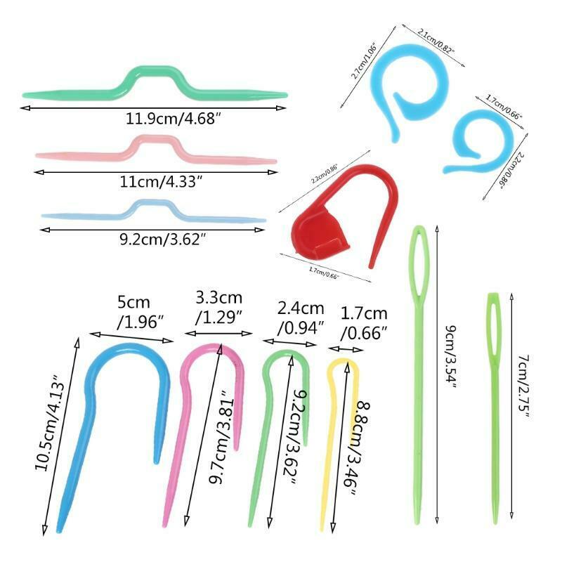 1Set Twist Curved Hand Knit Knitting Needles U-shaped Cable Needle Stitch Marker