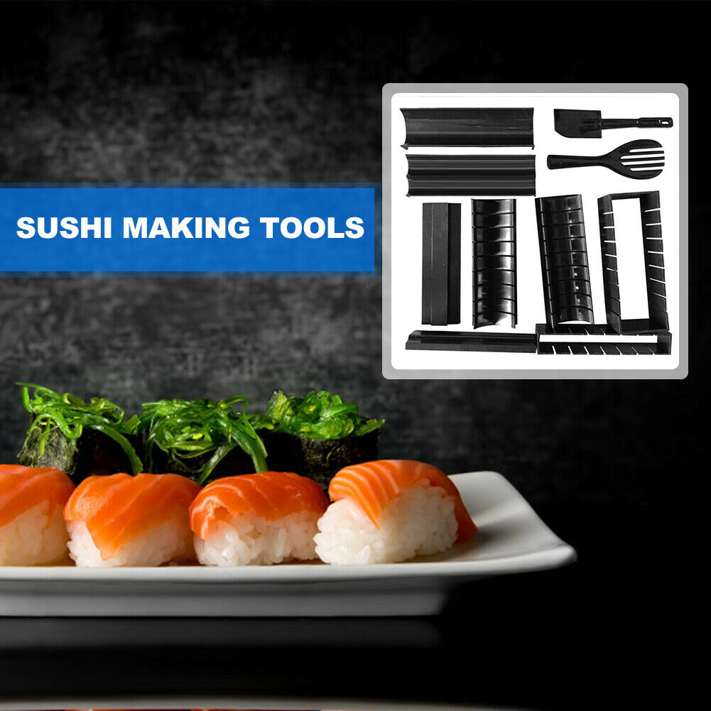 10pcs/set Sushi Maker Roller Sushi Bazooka Vegetable Meat Rolling Rice Mold @