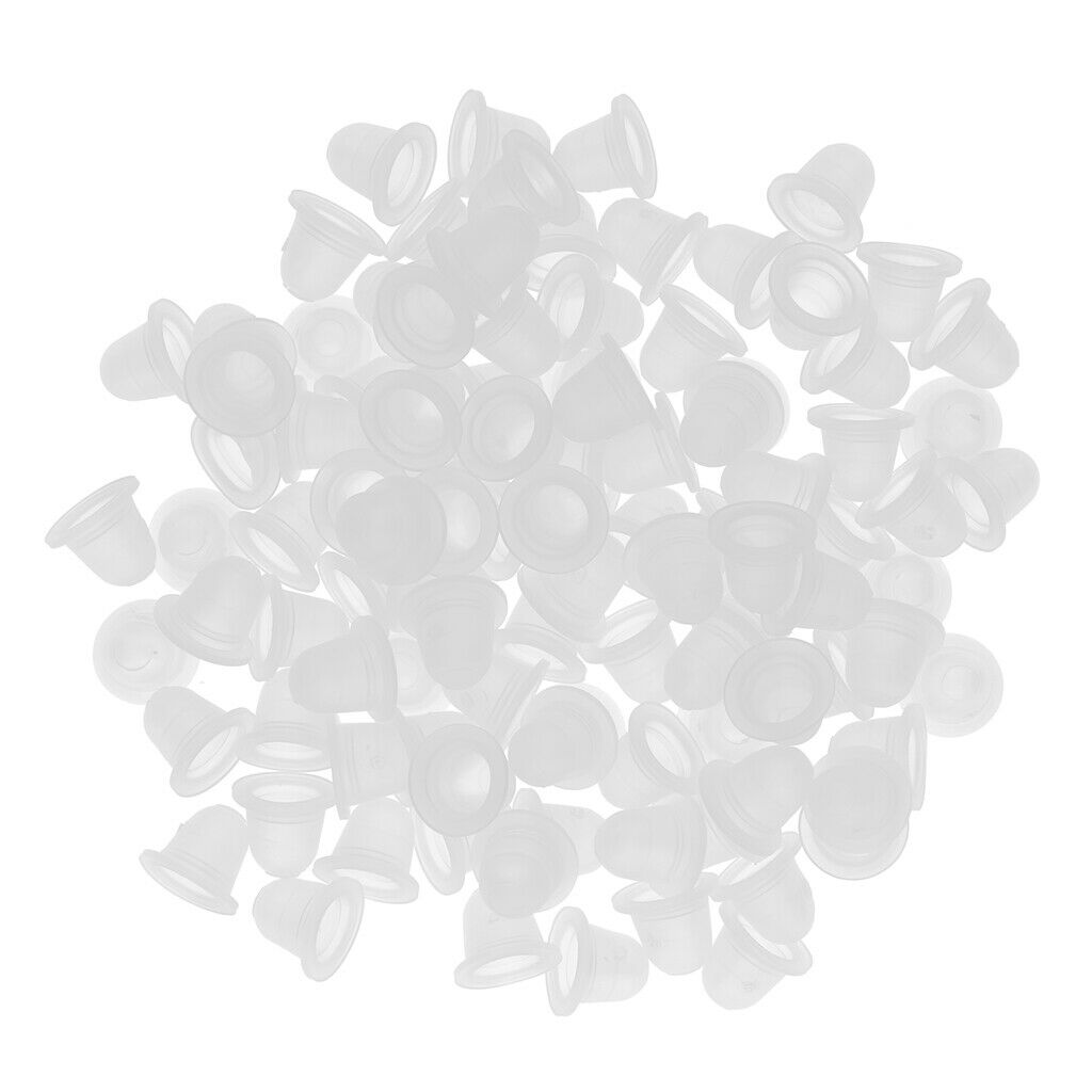 100pcs Microblading Pigment Cup Caps Silicone Ink Holder Tattoo Supply Large