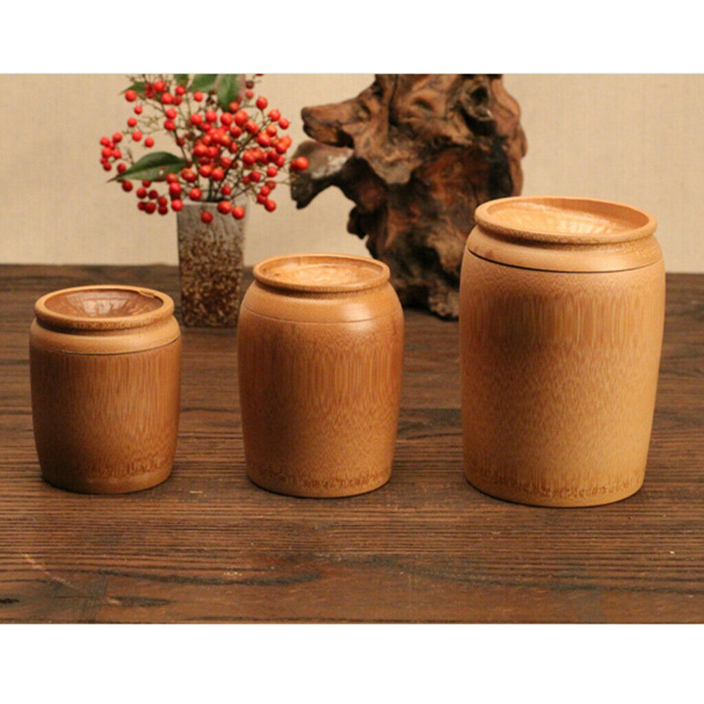 Bamboo Tea Storage Box Canister Box Tea Coffee Candy Seal Storage Wooden S