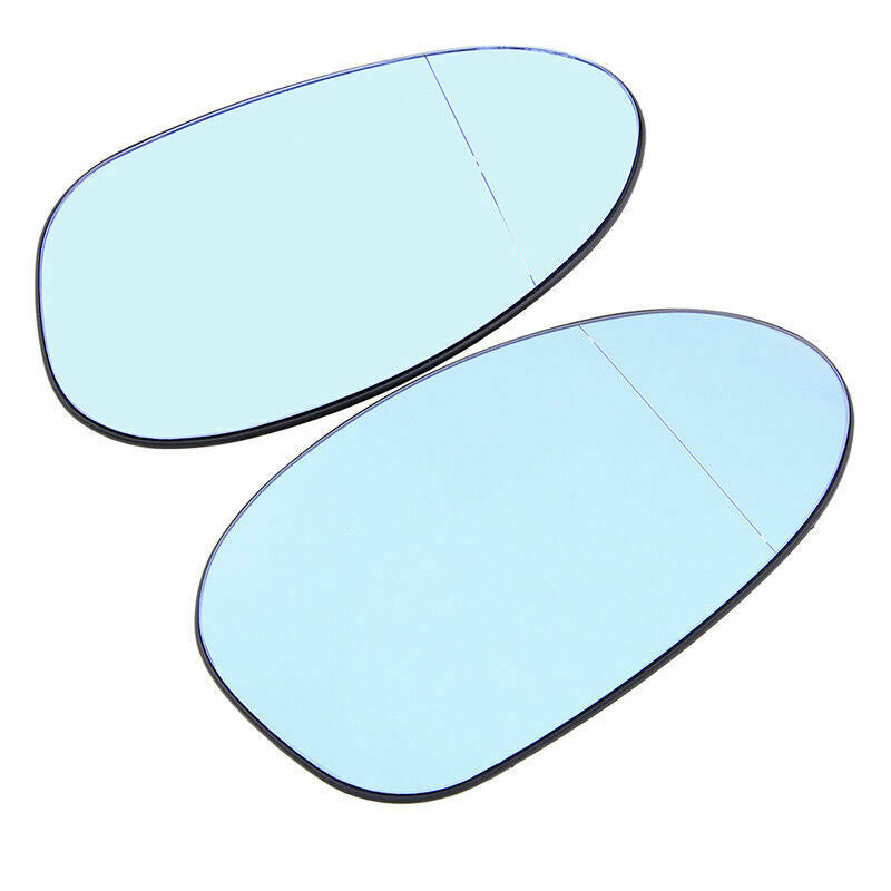Pair Rearview Mirror Glass Heated Blue Fits BMW 1/3-Series E81 E46 E+ 2008-2014