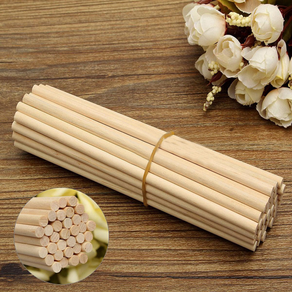 Round Wooden Lollipop Cake Pop Sticks Crafts Lolly Wood Dowels Plant Cane