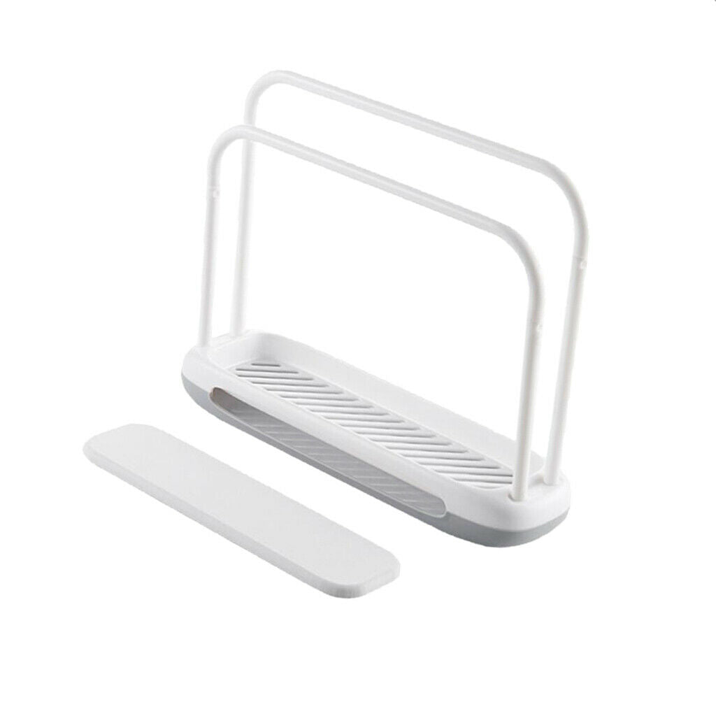 Double Bar Towel Rag Hanger Dishcloth Drying Rack White with Diatom mud