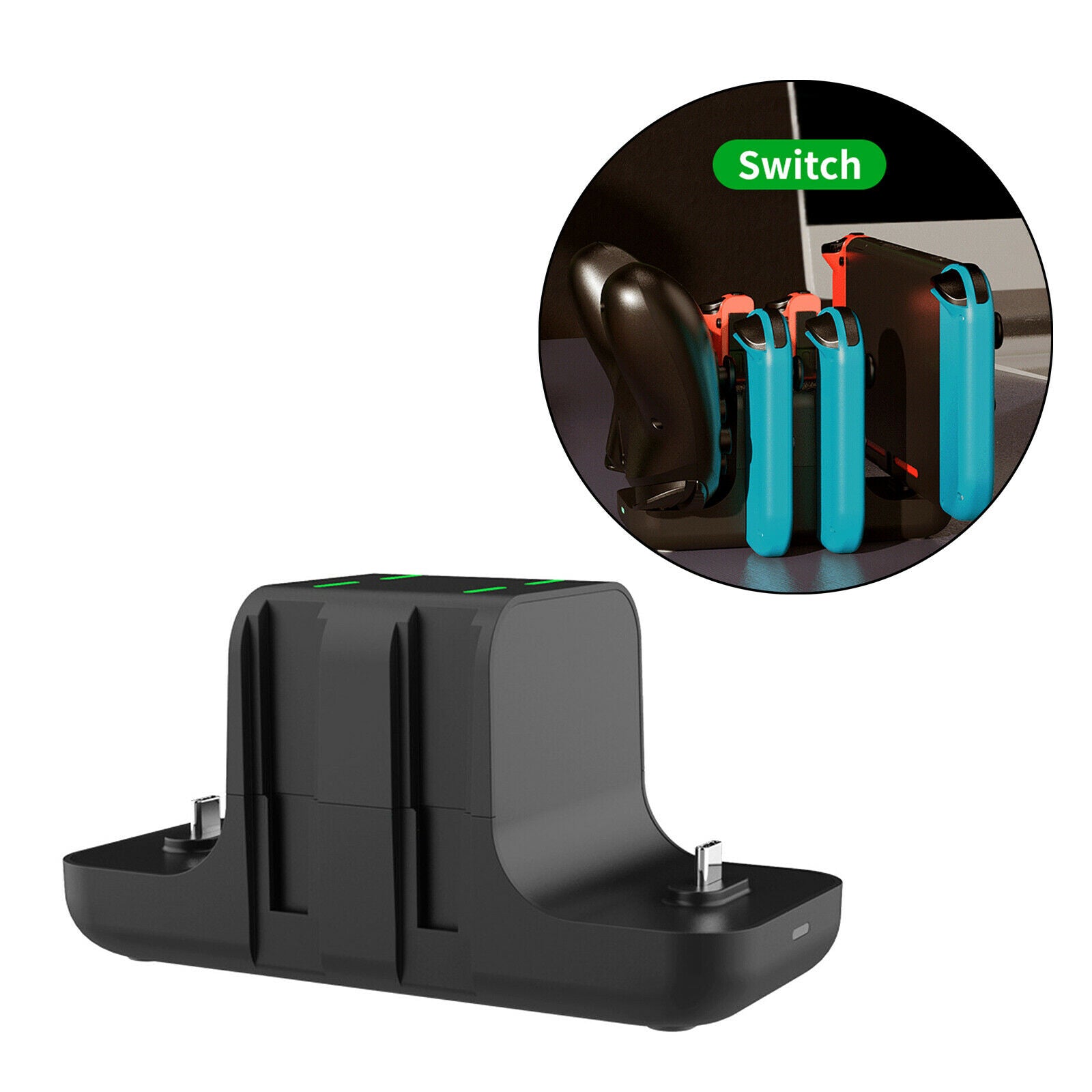 For Nintendo Controller Charging Dock Compatible with 6 Ports 2 USB Type C