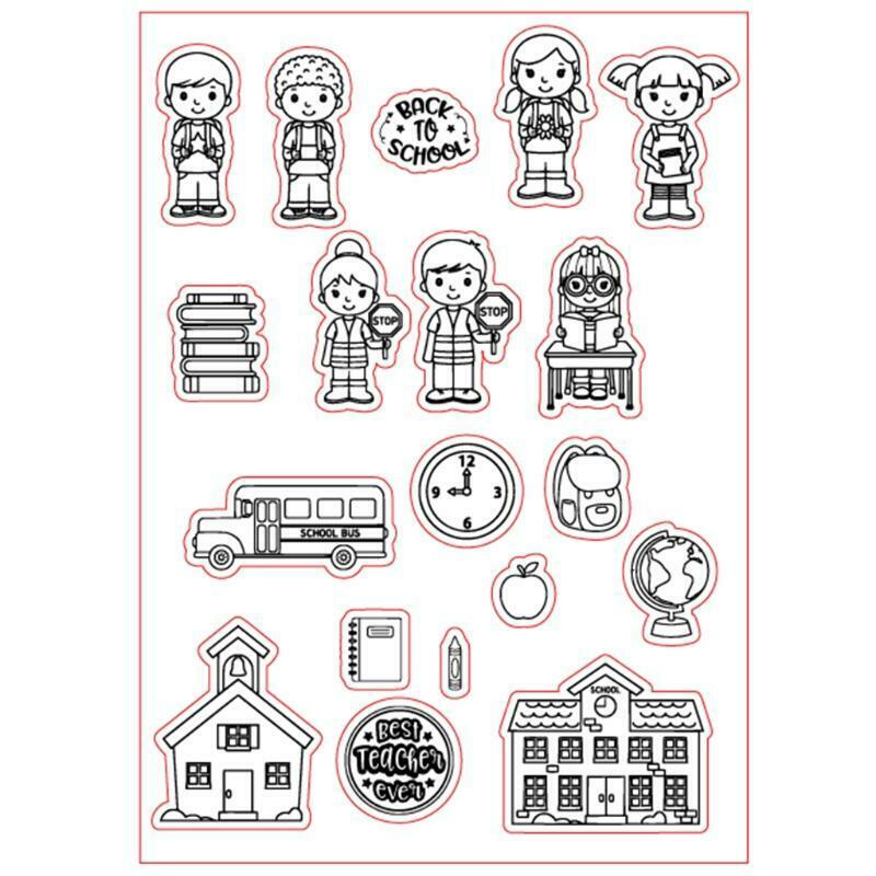 School Bus Silicone Clear Seal Stamp DIY Scrapbook Embossing Photo Album Decor