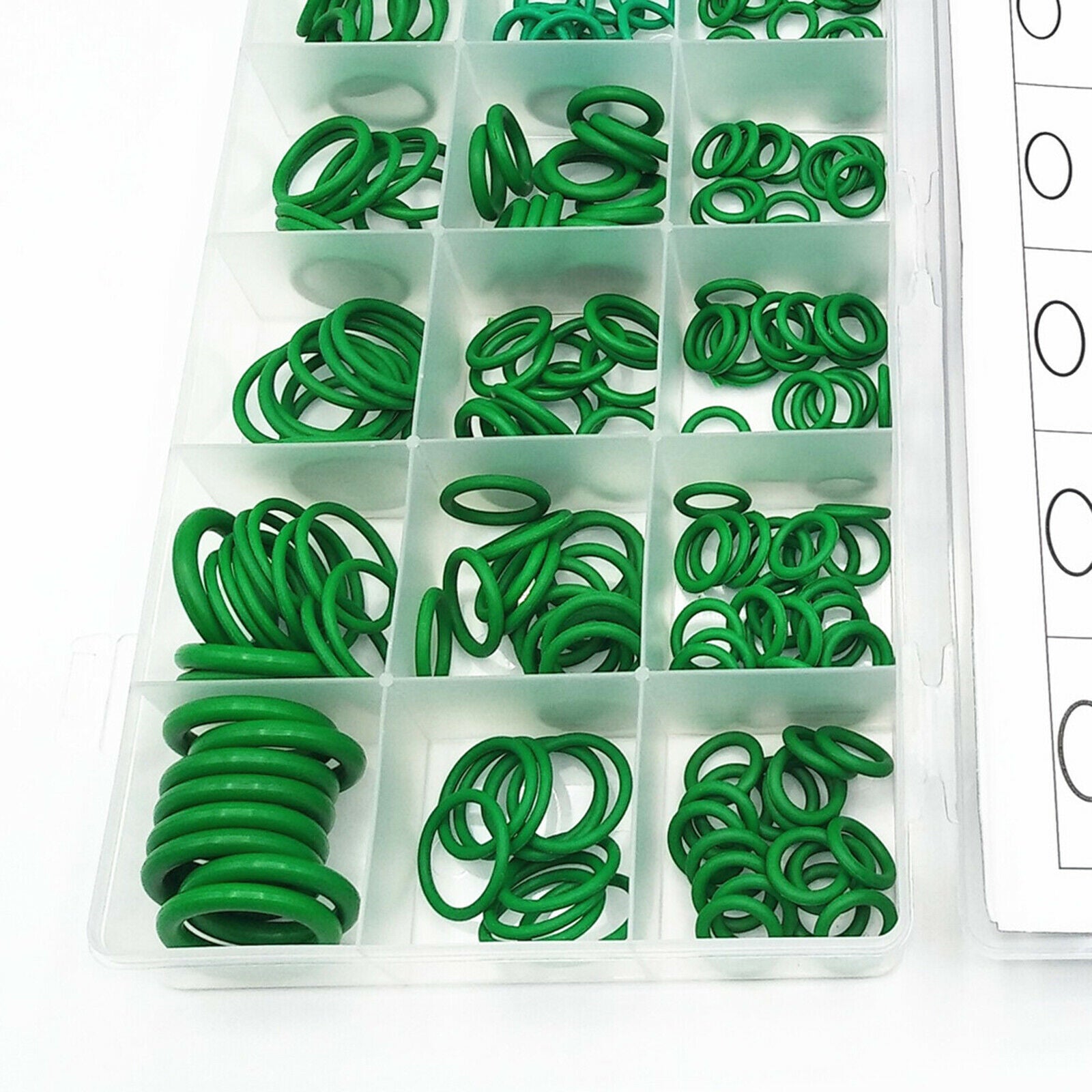 270 Pieces Green Rubber Seal O-Ring Washer Assortment Set for Car Repair