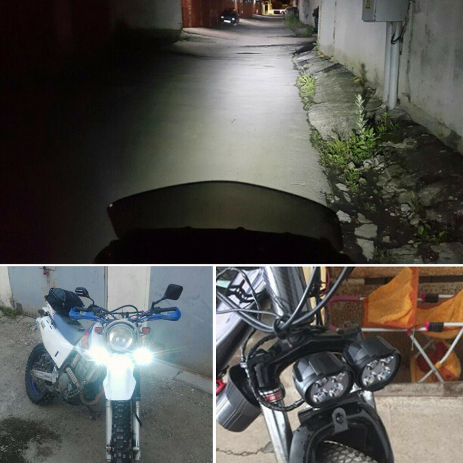 6 Led Motorbike Bike Scooter Headlight with Switch Head Light Fog Spotlight