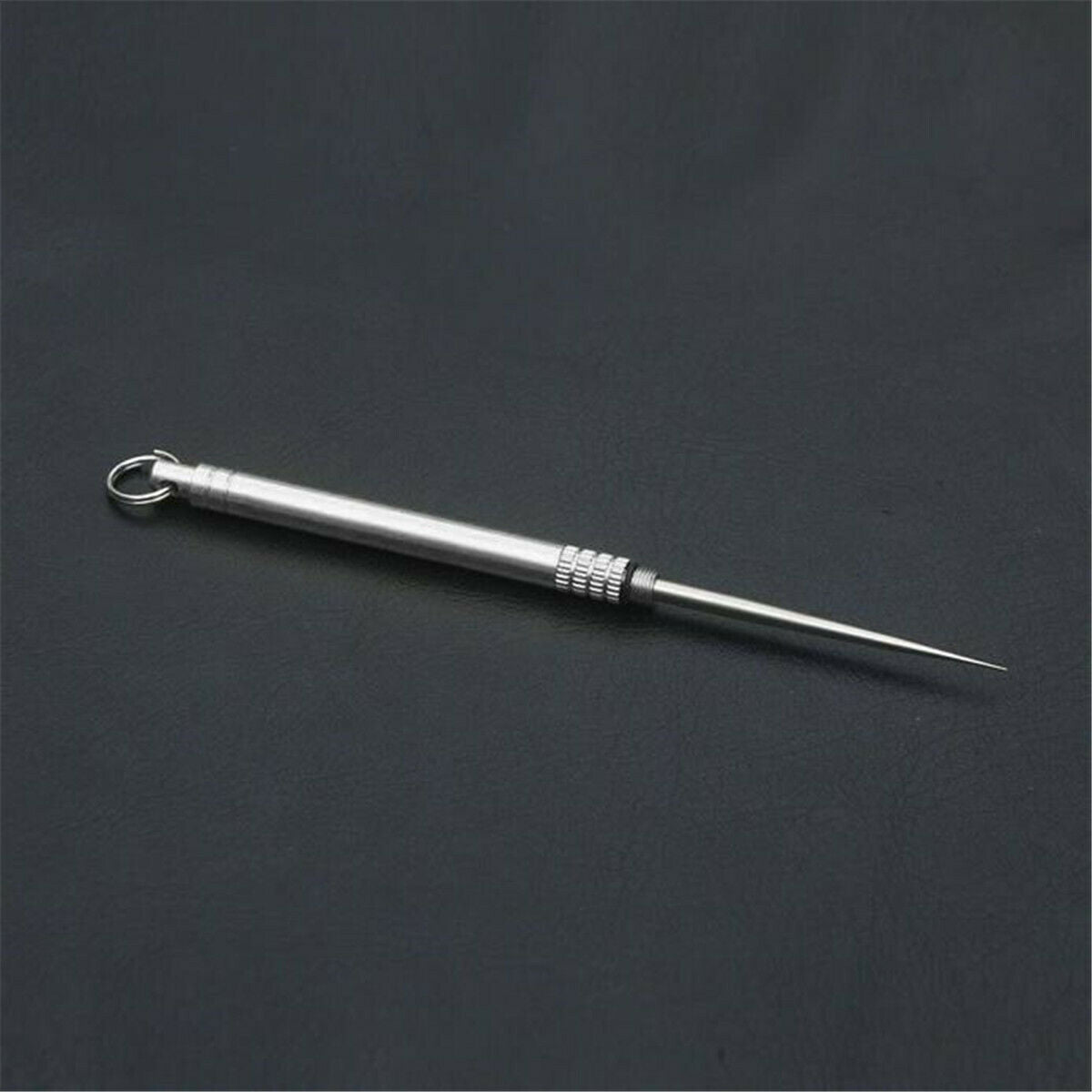 5PCS Outdoor Camping Titanium Toothpick Holder Fruit Fork Keychain Survival Tool