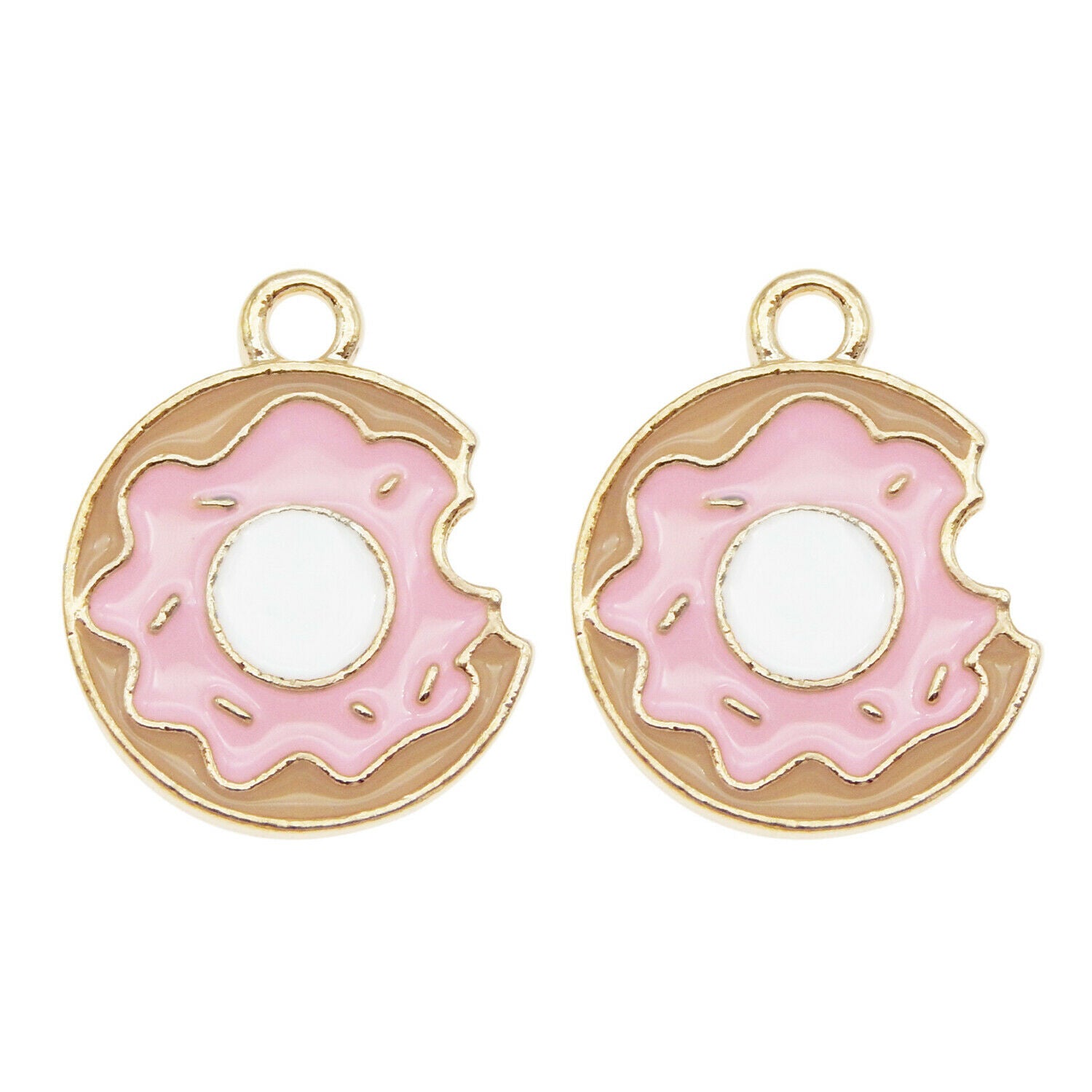 20PCS Enamel Plated Colorful 19x15mm Dessert Donuts Charms Pendant DIY Findings