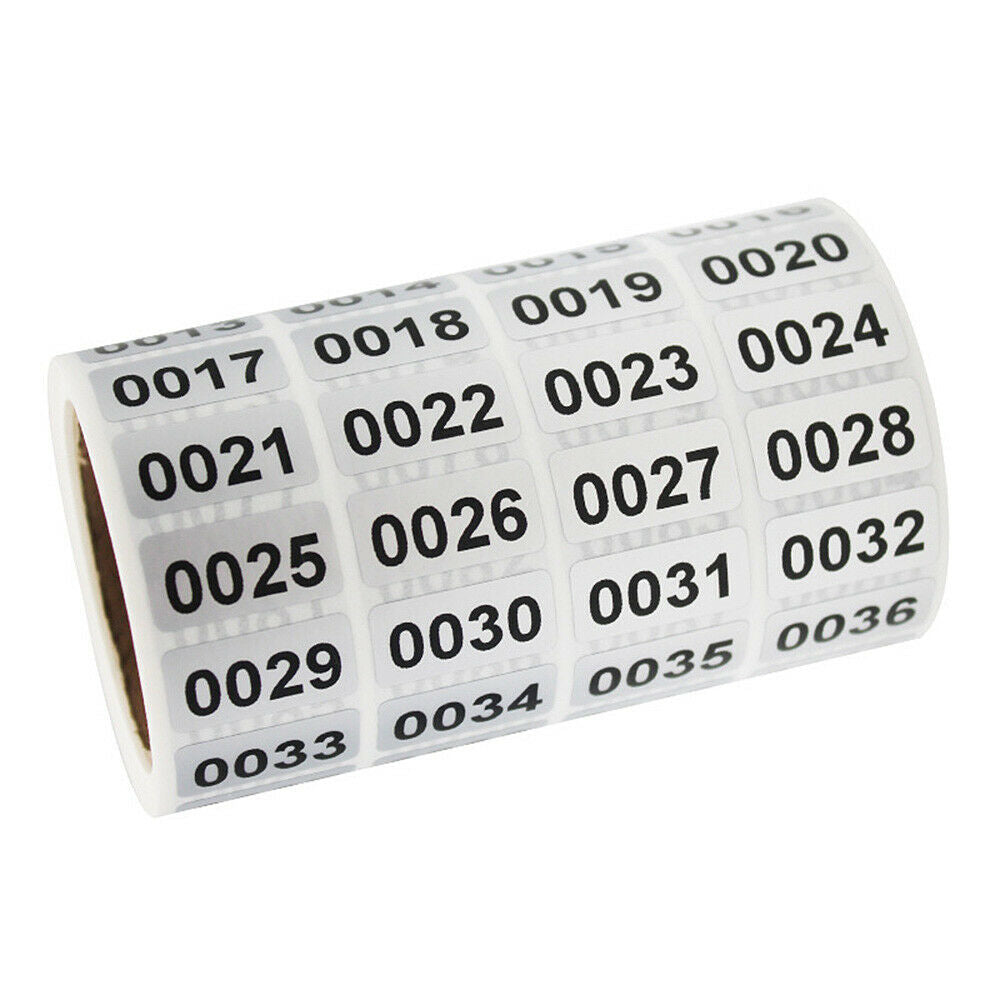 Consecutive Number Label Stickers Adhesive Waterproof Inventory Storage Mark Tag