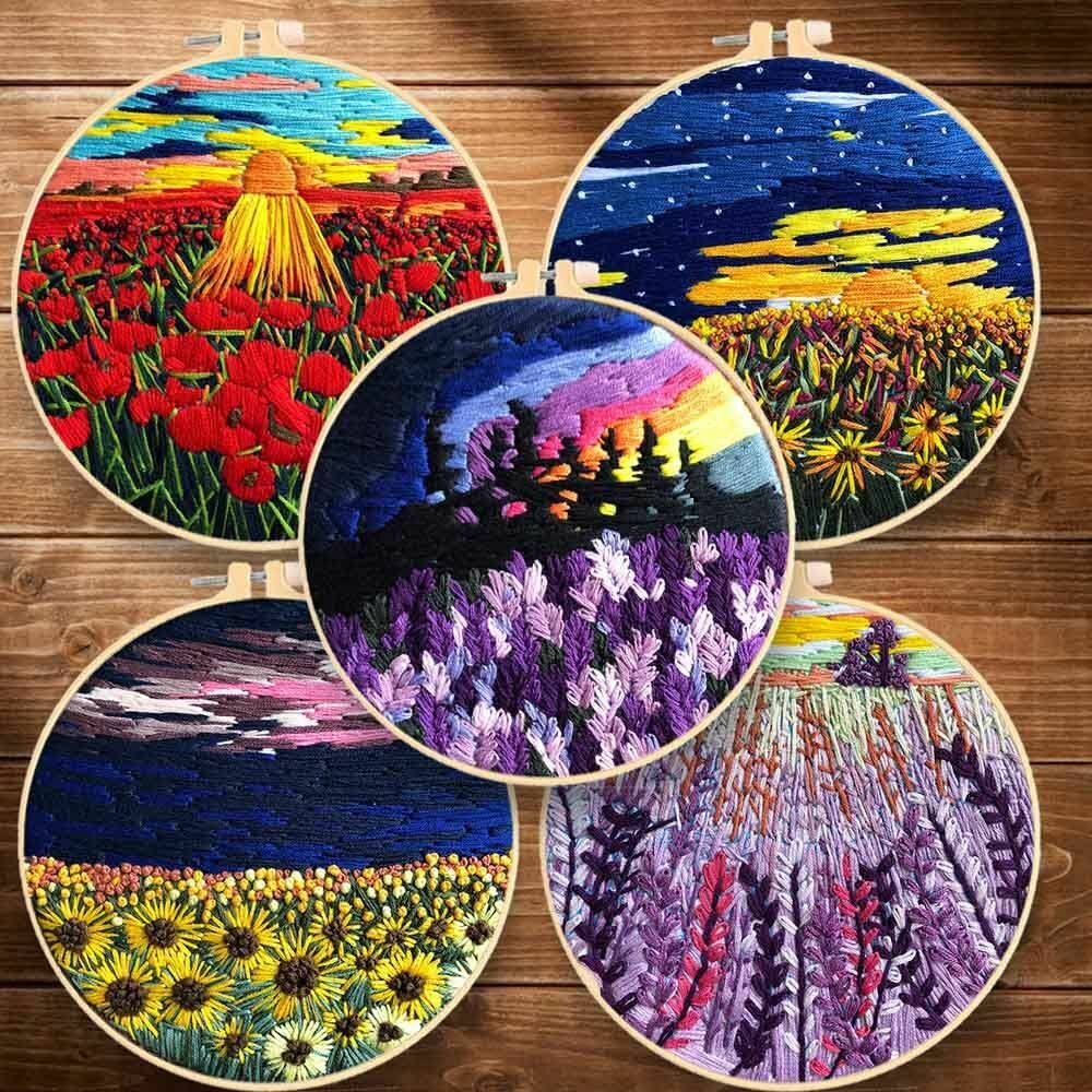 Accessories Flower Embroidery Needle Punch Cross Stitch Kit Embroidery Hoop