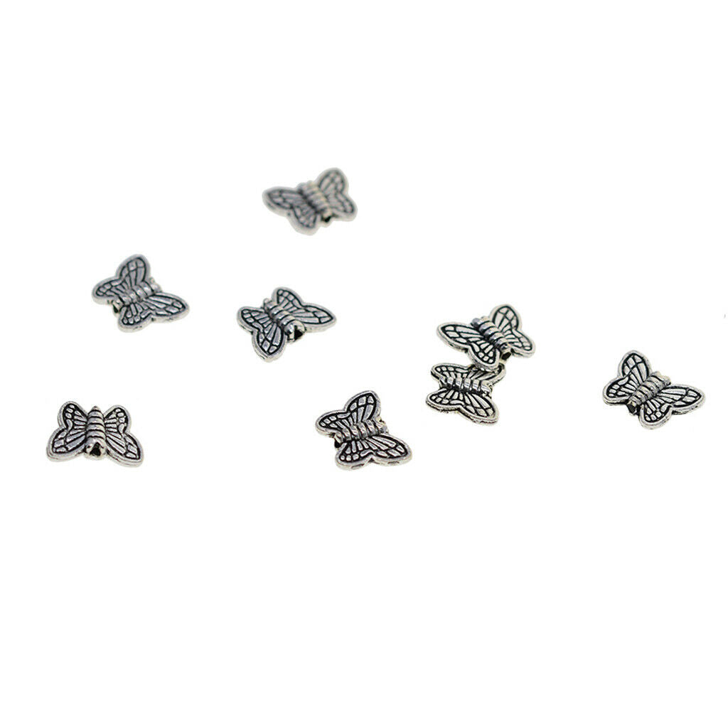 100x Butterfly Loose Spacer Bead Metal
