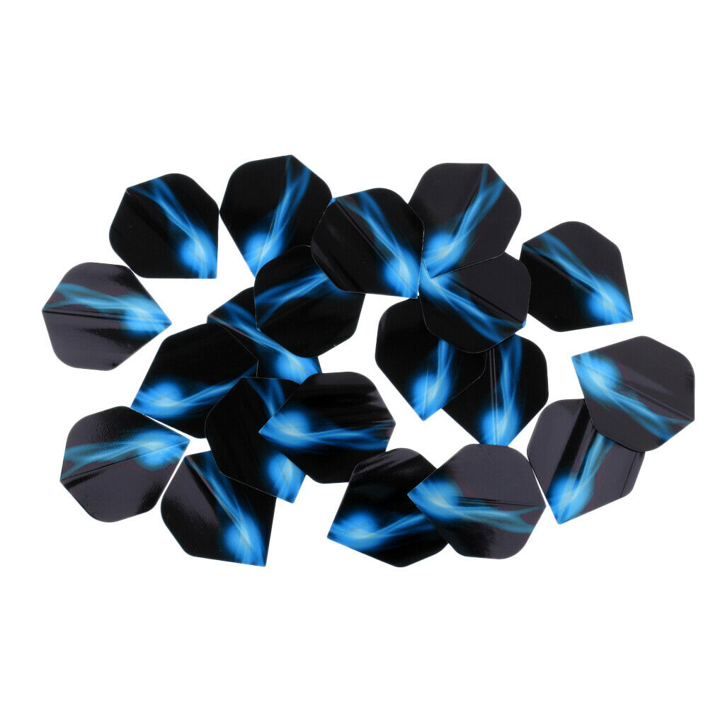 Set of 20 Durable PET Extra Tough Thick Dart Flights Kit Accessories - Blue