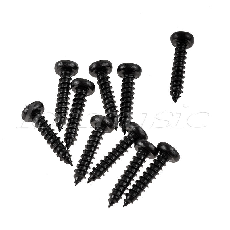 50 Pcs Screws for Guitar Bass Pickguard Back Plate Tuning Pegs Jack Black Pack