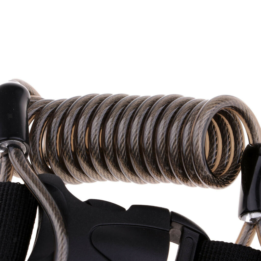 Durable Scuba Diving Spiral Spring Coil Lanyard Camera Safety Leash - Black