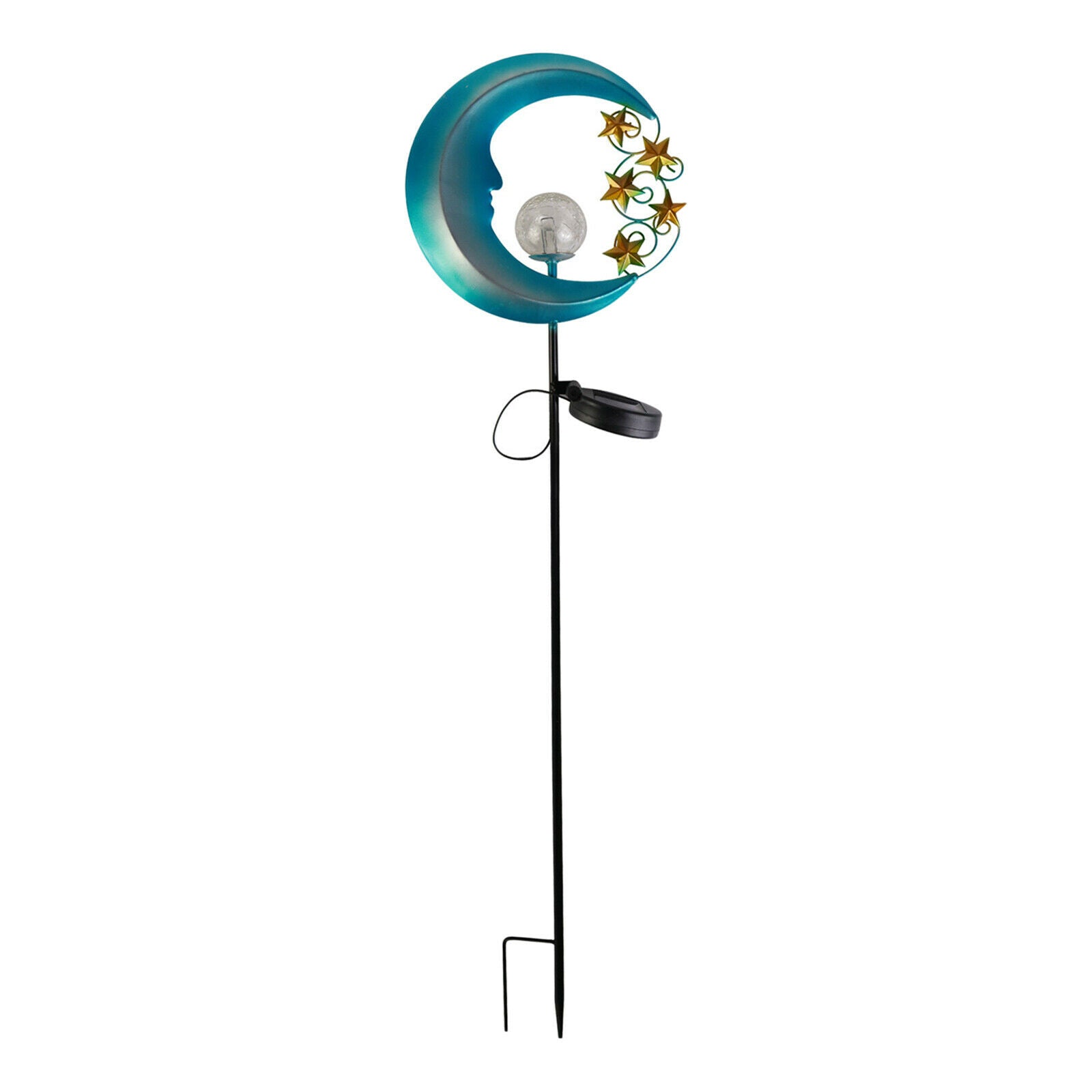 Crescent Moon Stake Solar Ground Garden Light Yard Decor Outdoor