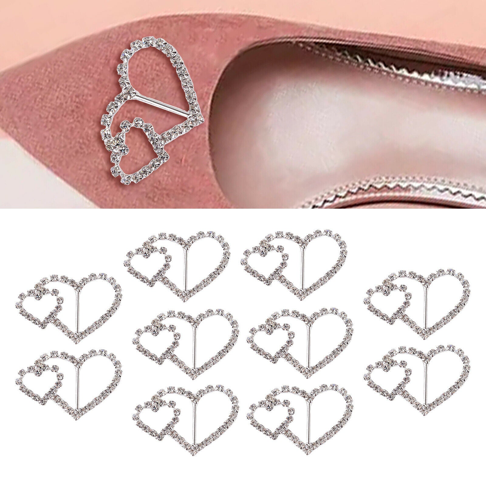 Crystal Rhinestone Ribbon Buckles Sliders Sash Scarf Buckle Clip DIY Wedding