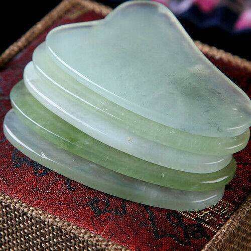 Gua-Sha Natural Rose/Green Jade Quartz Crystal-Stone Body Care Massager Board US