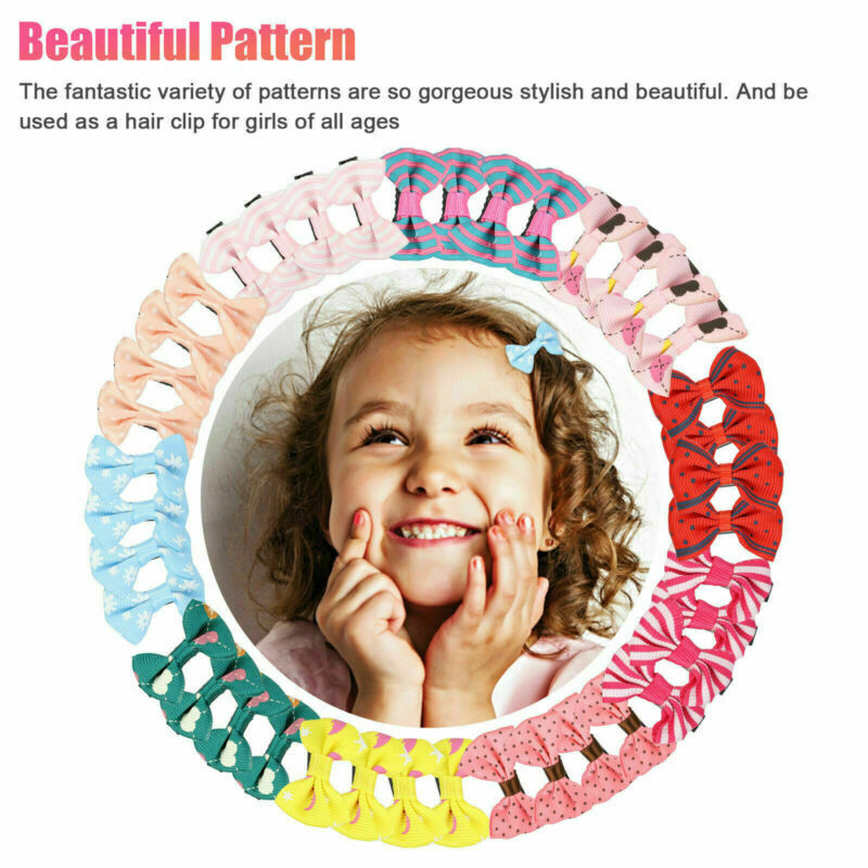 40X Handmade Bow Hair Clip Alligator Clips Girls Kids Sides Hair Accessories
