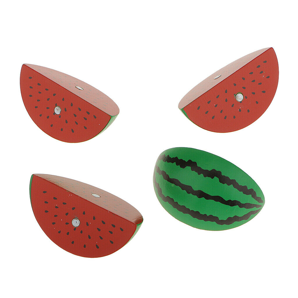 Wooden   Magnetic   Connected   Watermelon   Kids   Cutting   Food   Pretend