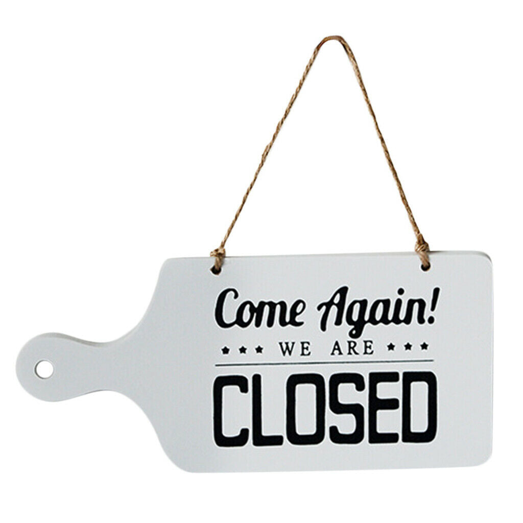 3Pcs OPEN CLOSED Double-Sided Wooden Plaque Sign Door Hanging Plaque - Red &