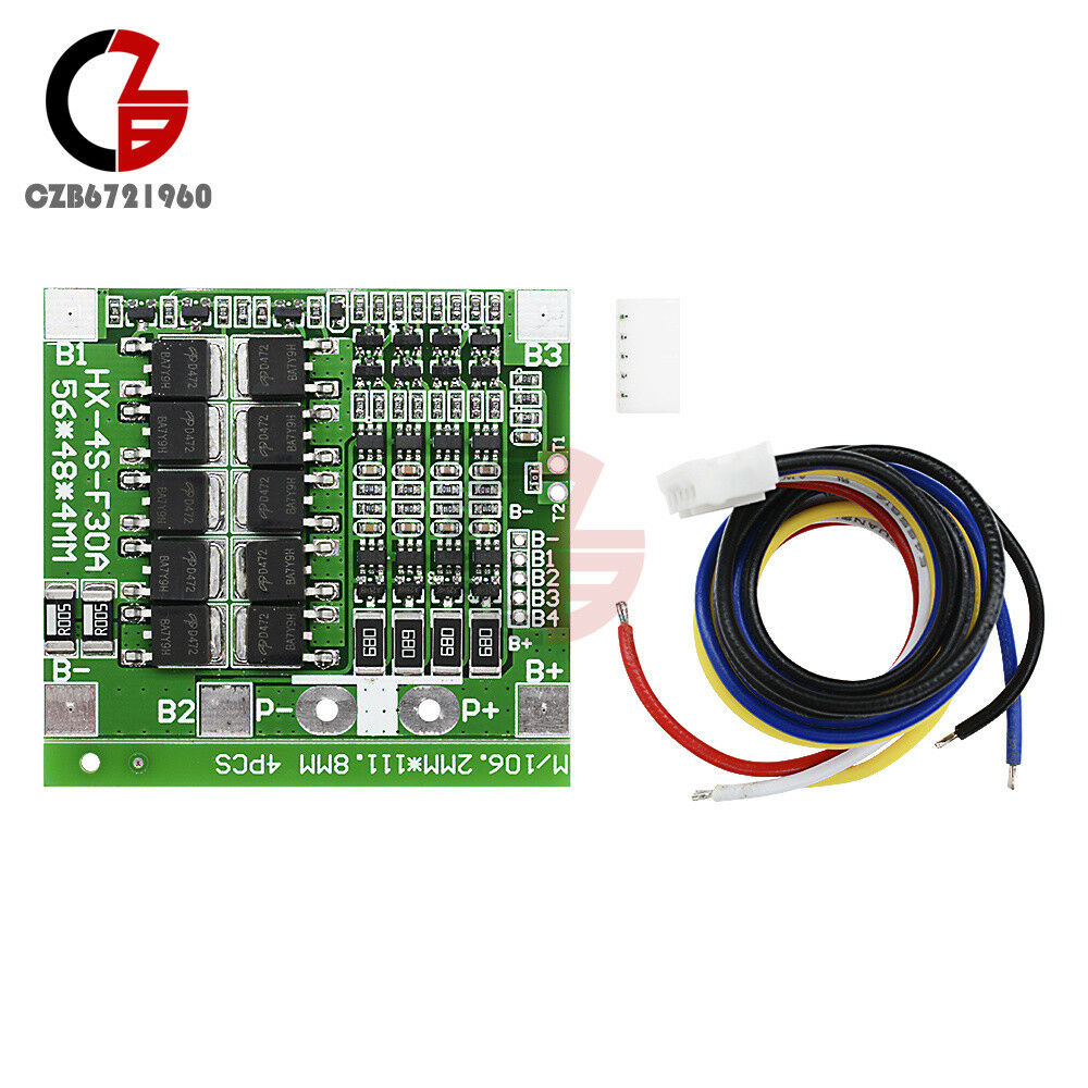 4S  Li-ion Lithium 30A 14.8V BMS PCB Protection Board Cell Balance
