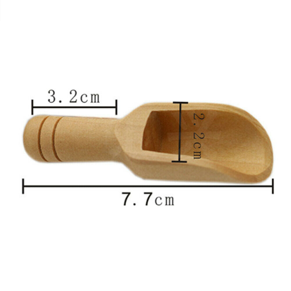 3Pcs Wooden Spoon Rice Spice Salt Sugar Flour Scoops Kitchen Cooking Baking Tool