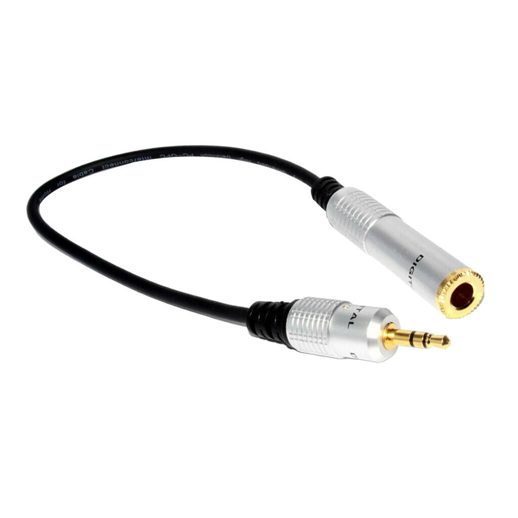 Audio 6.35mm 1/4" Female to 3.5mm 1/8" Male Stereo Cable Cord 30cm New