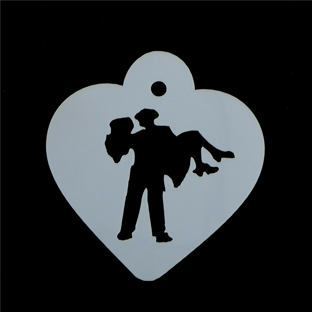 Lovely Wedding Decoration Cake Stencil Couple Lovers Cookie Stencils Cake ToolFL