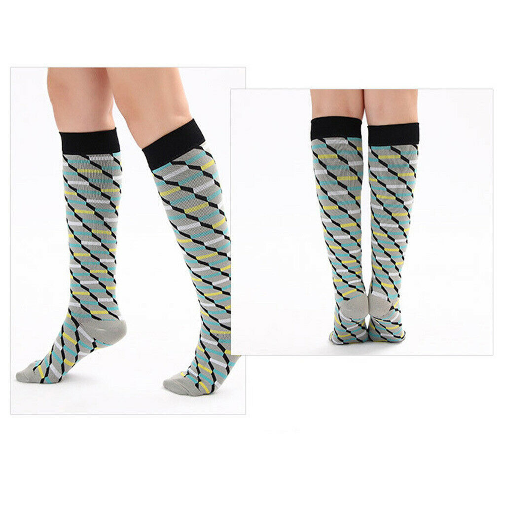 1 Pair Women Running Sports Leg Support Sleeves Compression Socks M S 03