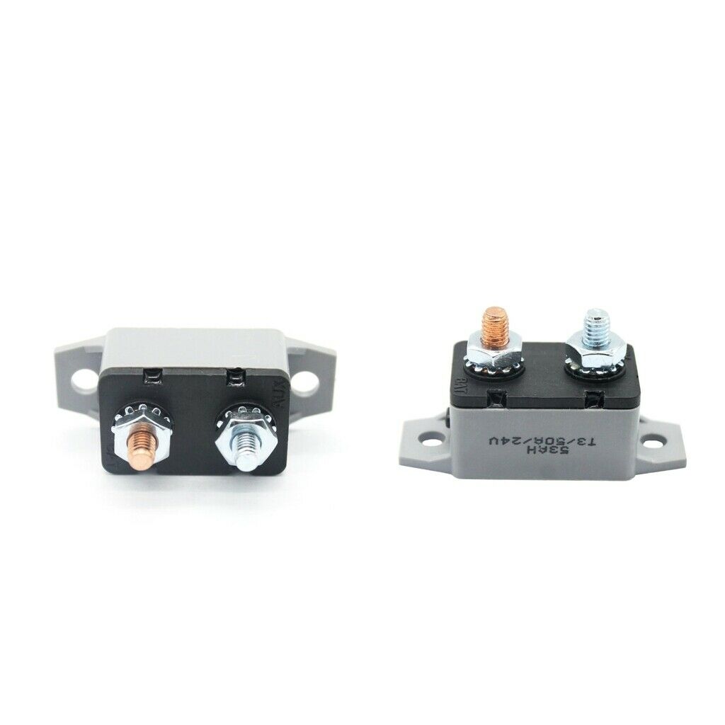 2 Pieces 12V-24V Car Boat Audio Circuit Breaker Manual Reset Fuseholder 50A