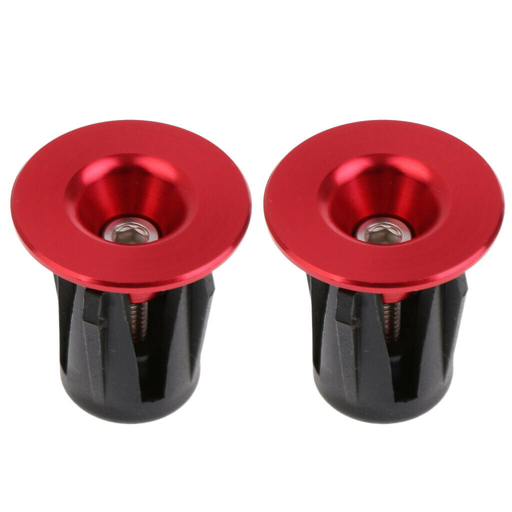 2 Pairs Handlebar End Plugs Caps Stoppers - Aluminum Alloy -MTB Bike Bicycle