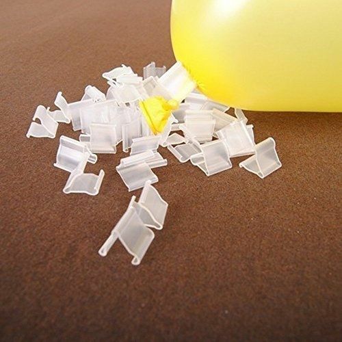 100 Pcs of Clear Plastic Small Balloon Clips Tie for Sealing wedding decoration