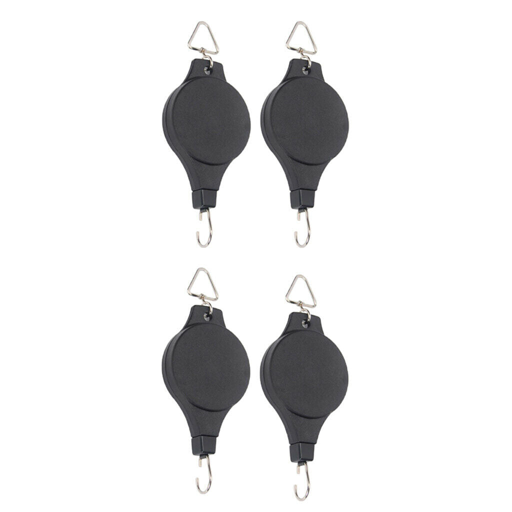 4X RETRACTABLE PLANT PULLEY HANGING BASKET PULL DOWN HANGER BASKETS POTS HOLDERS