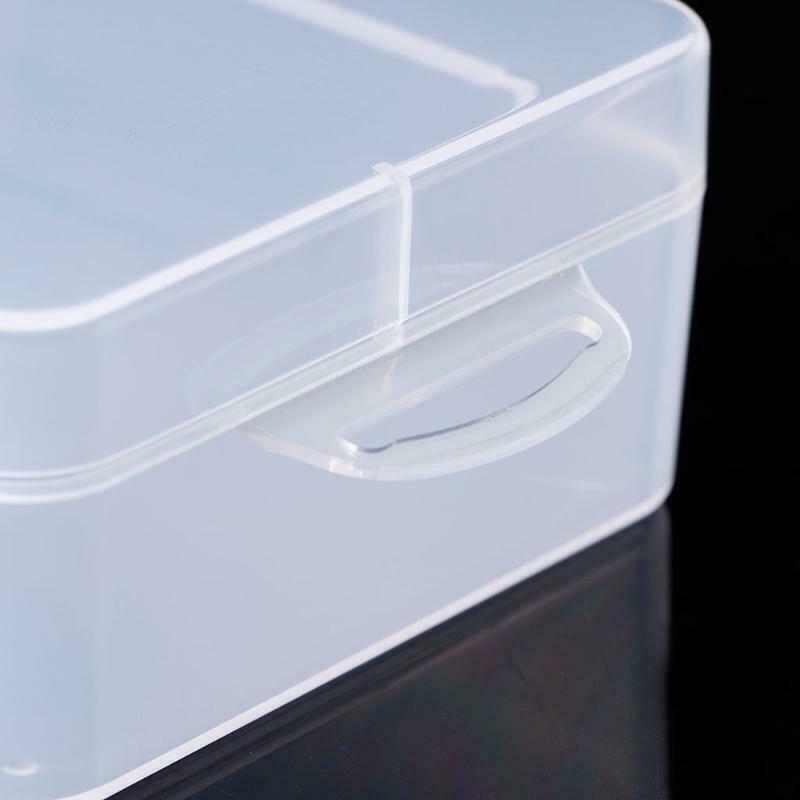 Rectangular Plastic Clear Storage Box Jewelry Parts Container Case Organizer