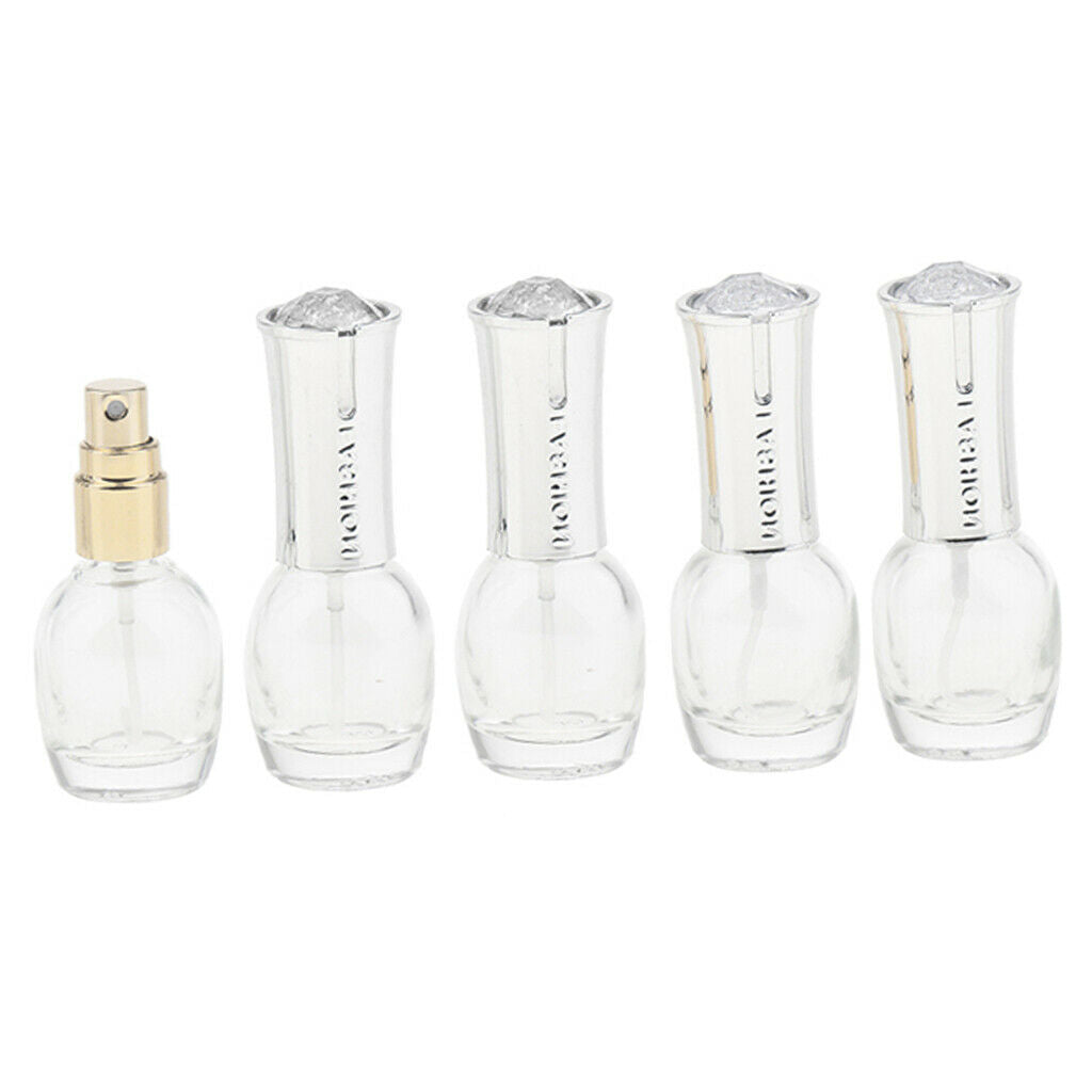 5 Pieces 10 Ml Clear Glass Spray Perfume Bottles, Small Empty Refillable